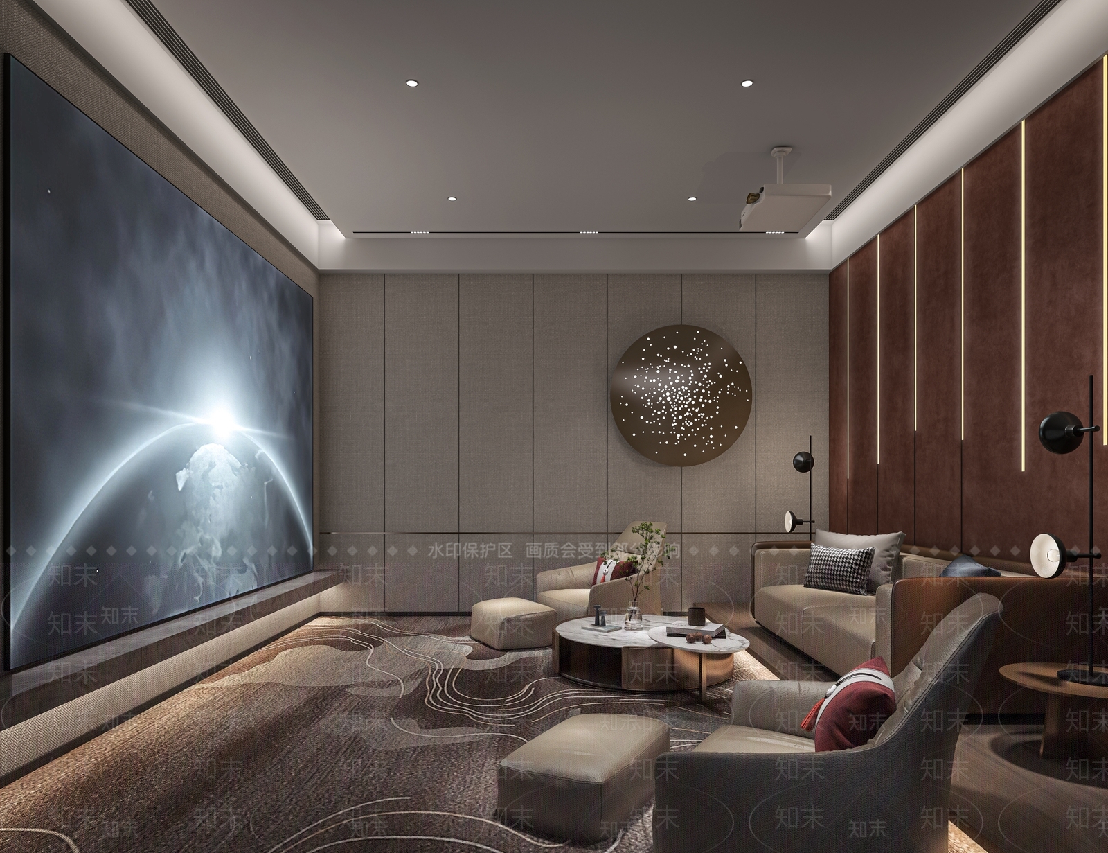 现代影音室3D模型下载【ID:1120560360】