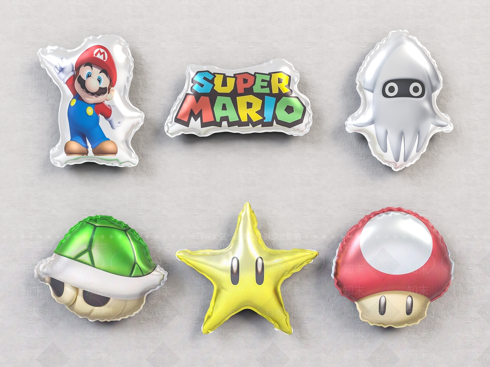 现代潮玩超级马里奥装饰气球3D模型下载【ID:1120561684】