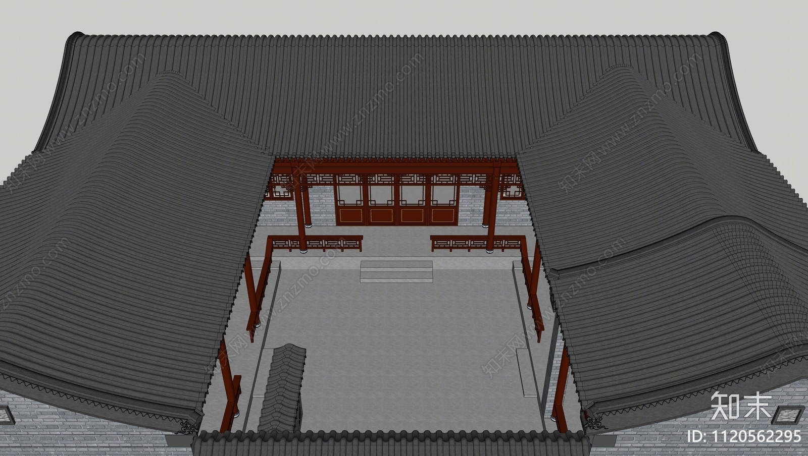 中式四合院SU模型下载【ID:1120562295】
