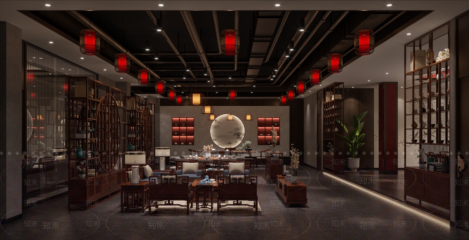 新中式家具展厅3D模型下载【ID:1120563059】