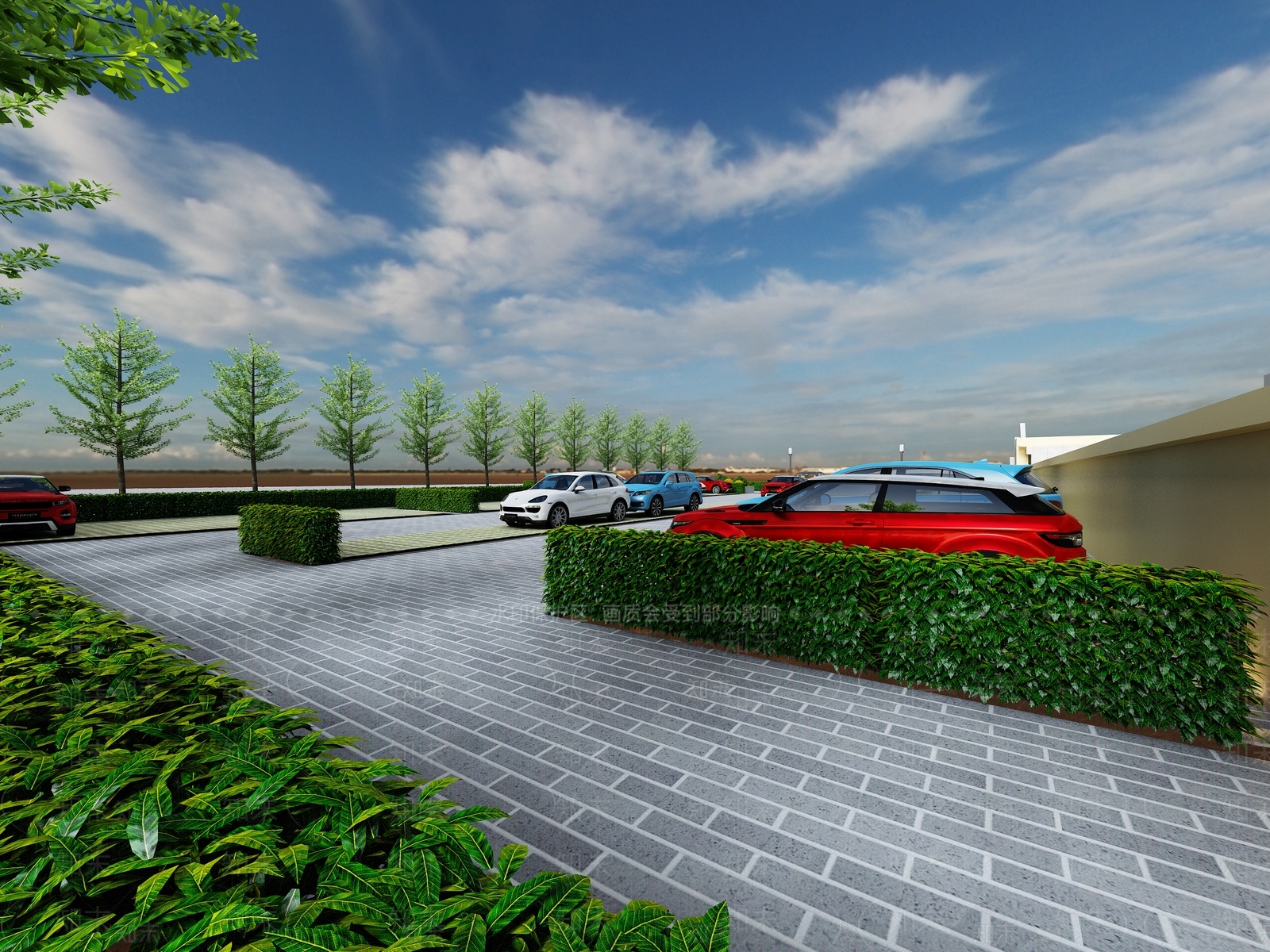 现代室外停车场3D模型下载【ID:1120563585】