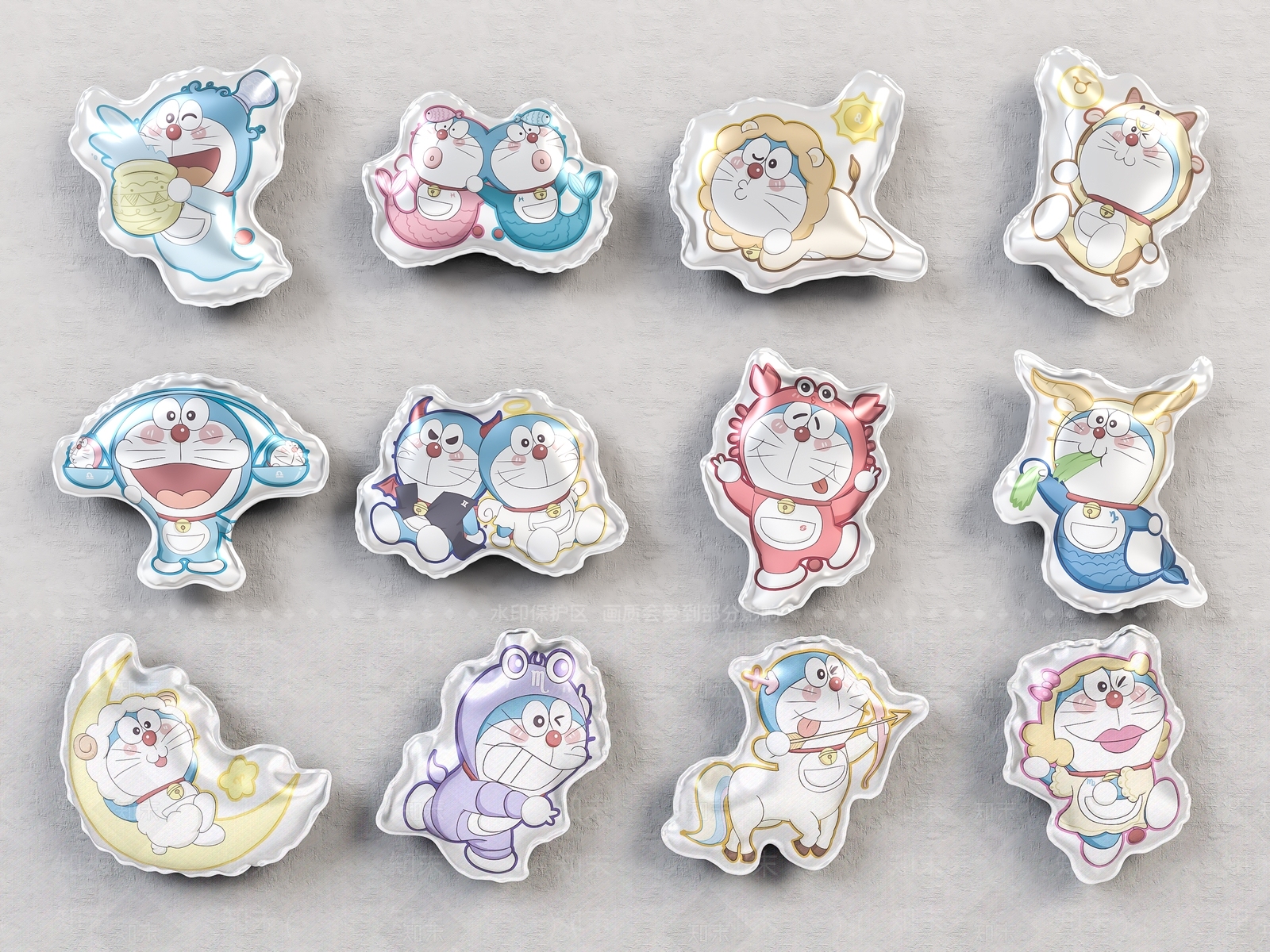 现代十二星座哆啦A梦装饰气球3D模型下载【ID:1120569381】