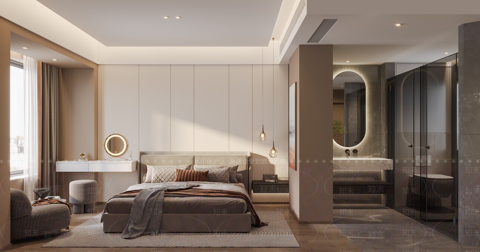 现代家具主卧室3D模型下载【ID:1120578869】