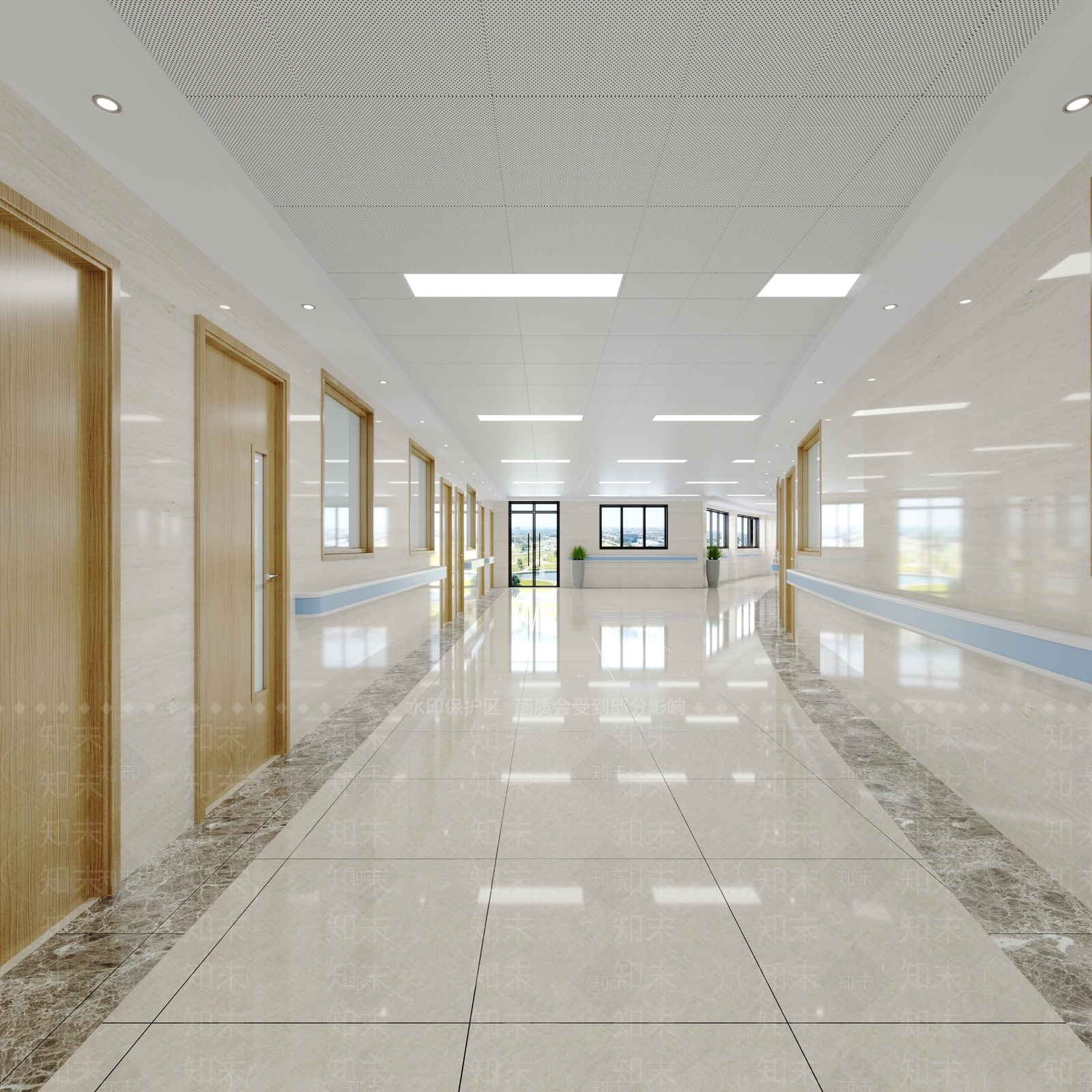 现代医院过道3D模型下载【ID:1120581837】