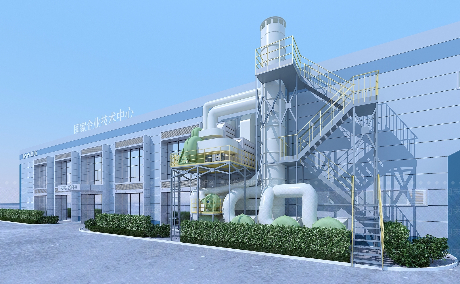 现代工厂建筑3D模型下载【ID:1120586382】