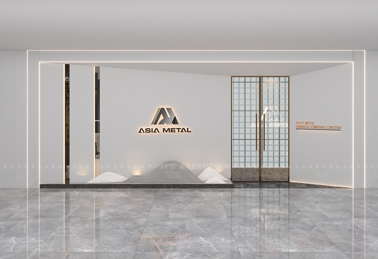 现代办公室门头3D模型下载【ID:1120589292】