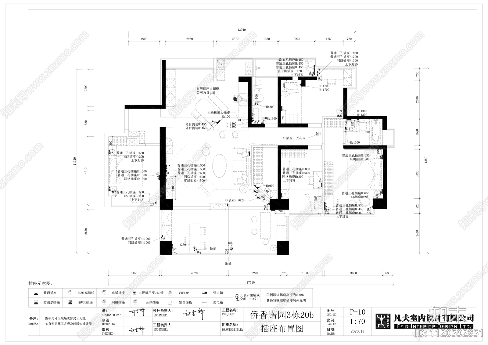 室内住宅装修平面图施工图下载【ID:1120592851】_知末案例馆