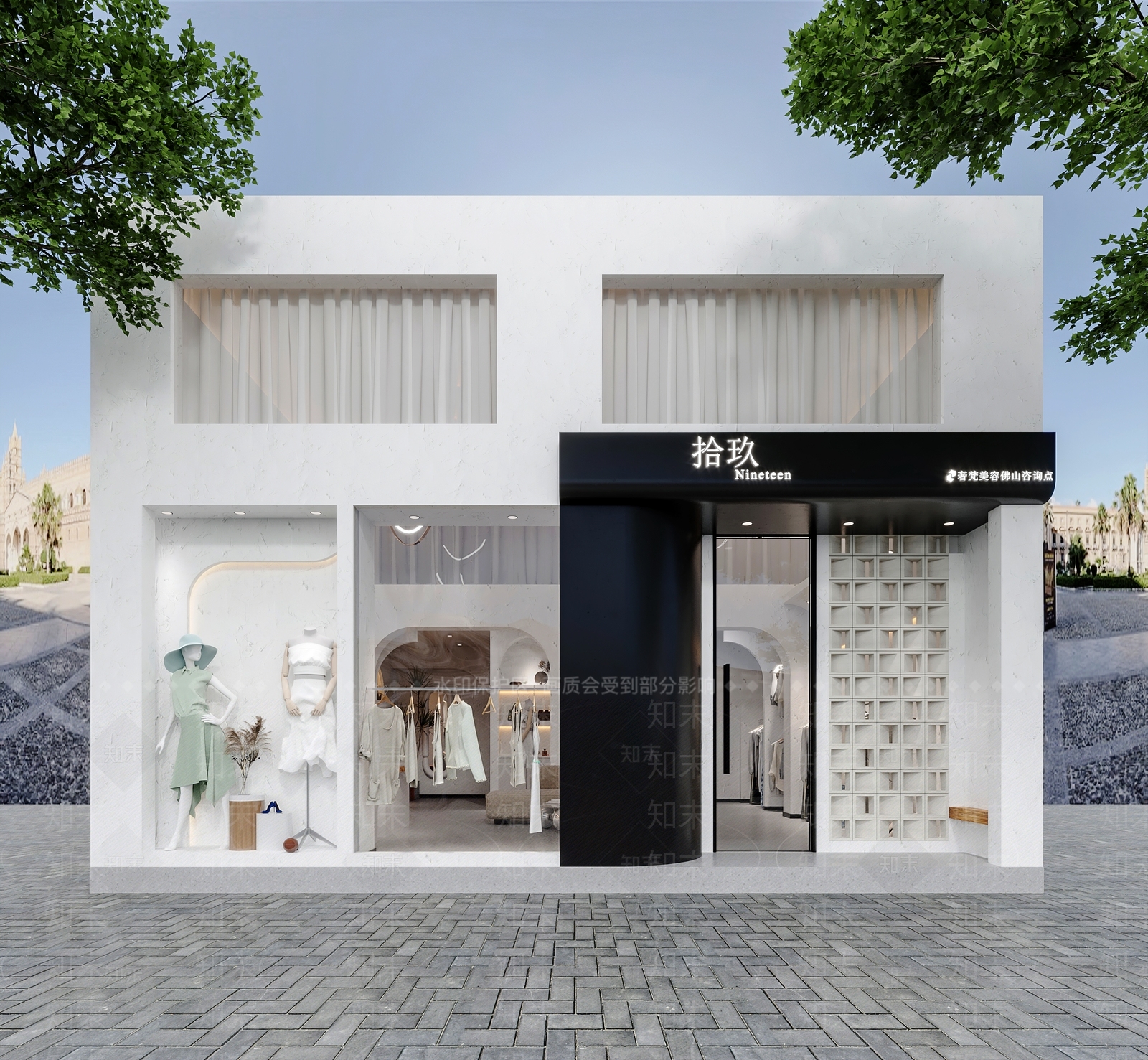 侘寂风服装店3D模型下载【ID:1120846968】
