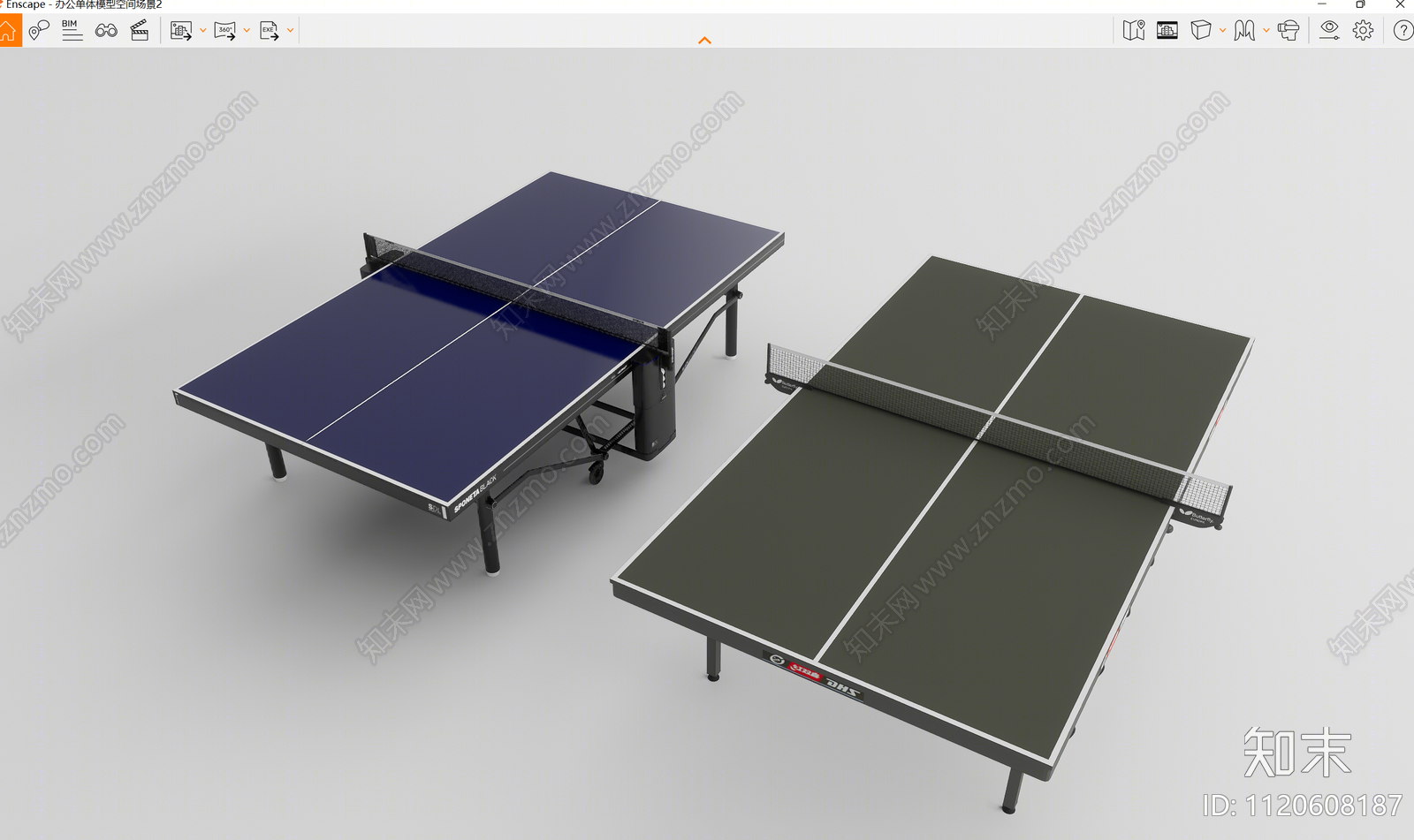 乒乓球桌SU模型下载【ID:1120608187】