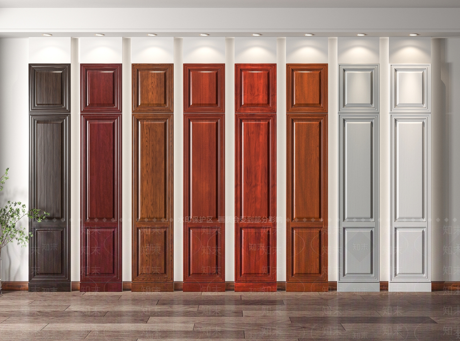 中式实木柜门3D模型下载【ID:1120608645】