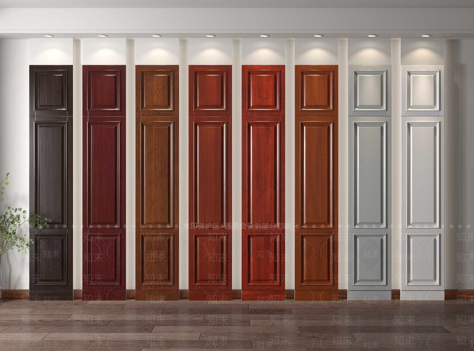 中式实木柜门3D模型下载【ID:1120608892】