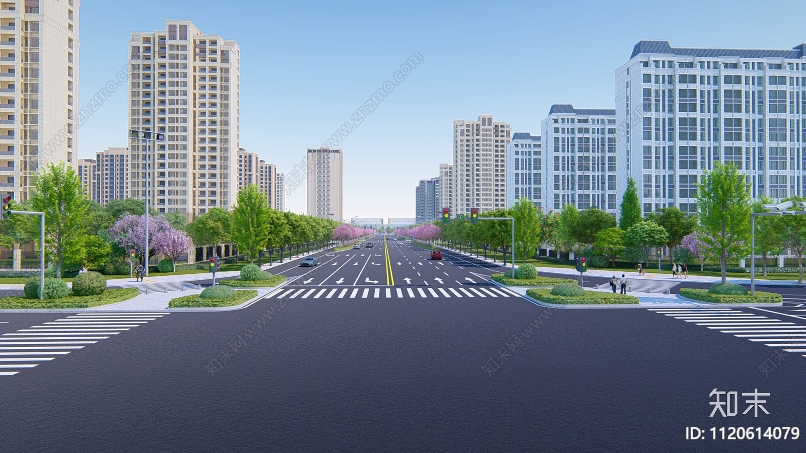 现代市政道路SU模型下载【ID:1120614079】