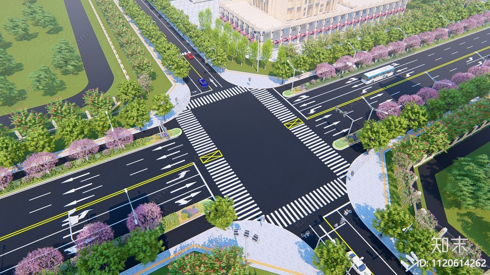 现代市政道路SU模型下载【ID:1120614262】