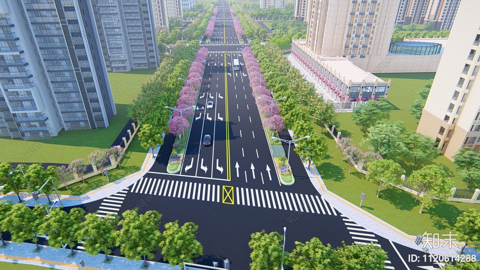 现代市政道路SU模型下载【ID:1120614288】