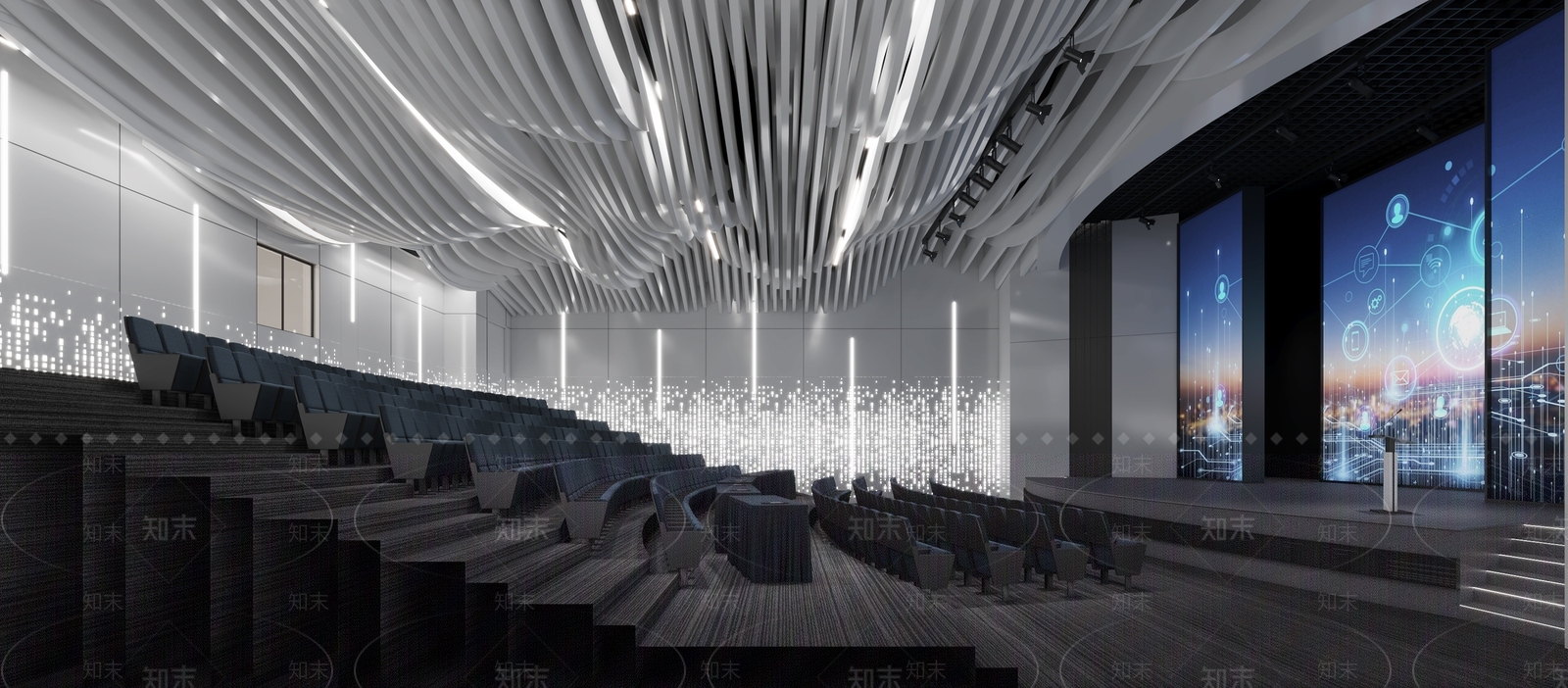 现代报告厅3D模型下载【ID:1120639238】