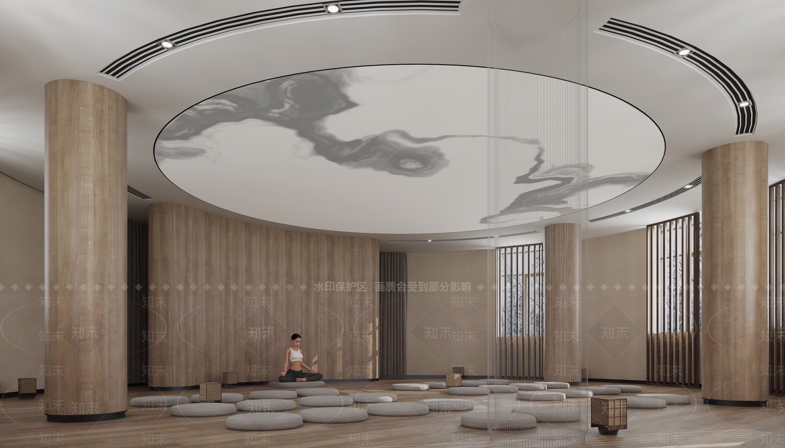 现代禅修室3D模型下载【ID:1120620125】