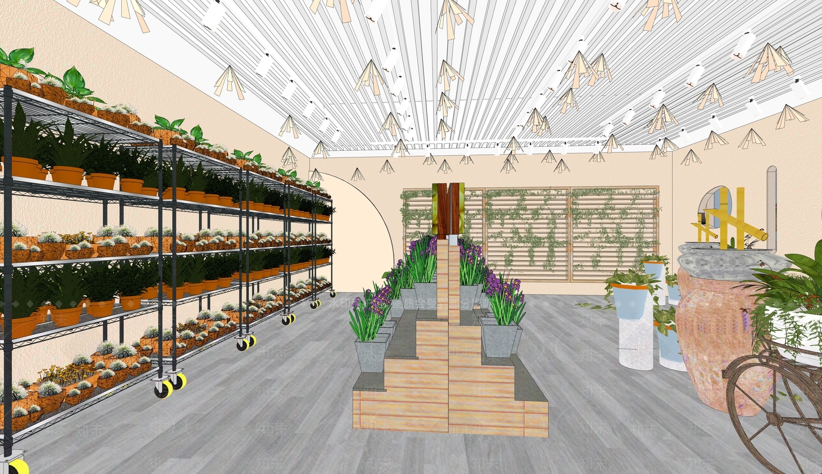 现代花店SU模型下载【ID:1120621225】