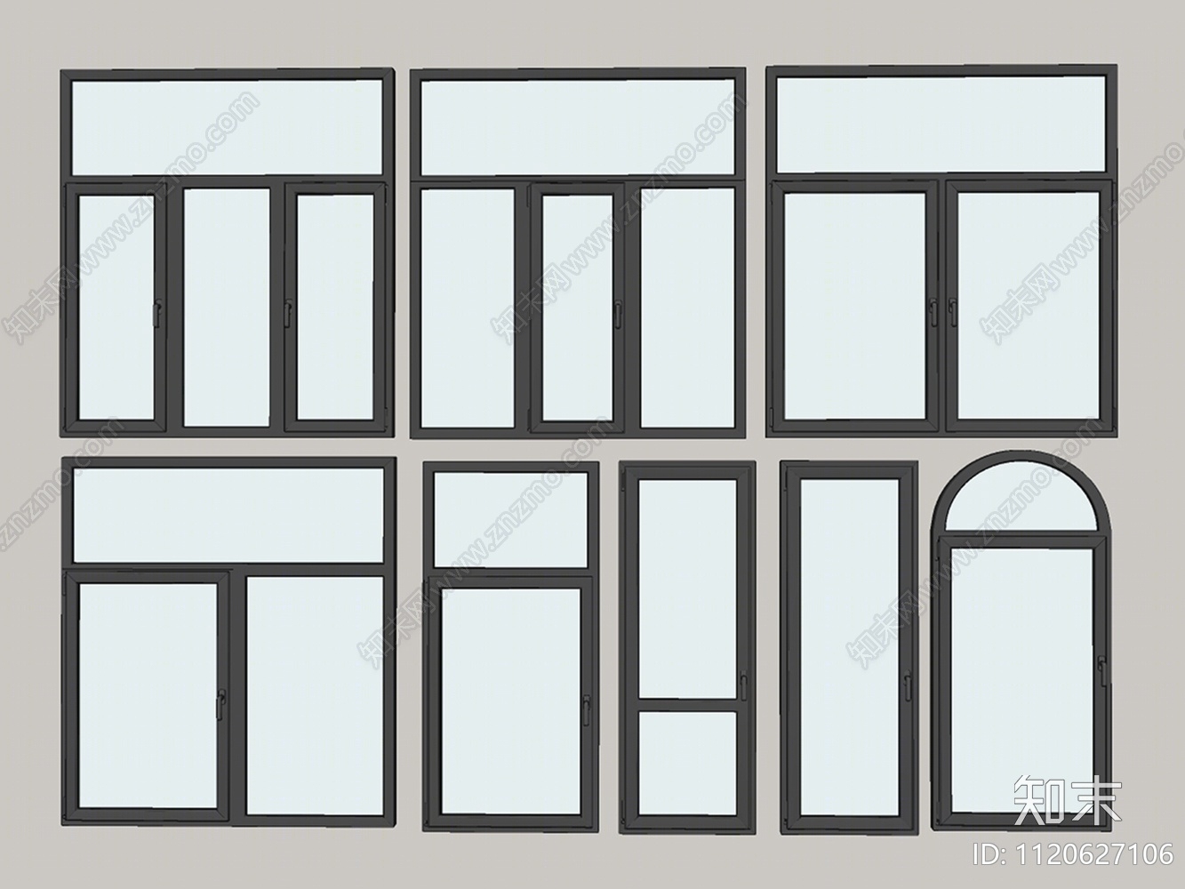 现代铝合金窗户SU模型下载【ID:1120627106】