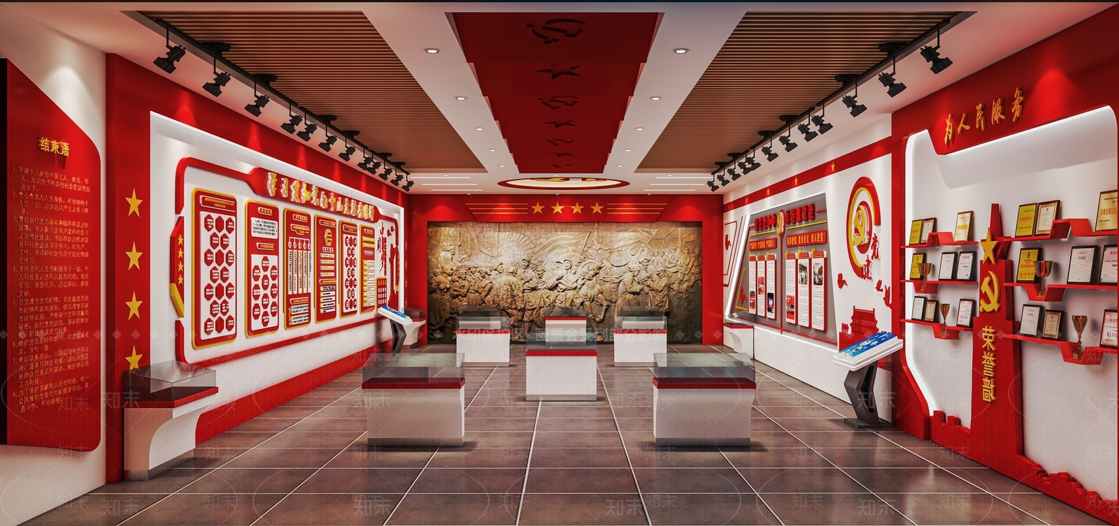 现代党建文化展厅SU模型下载【ID:1120628996】