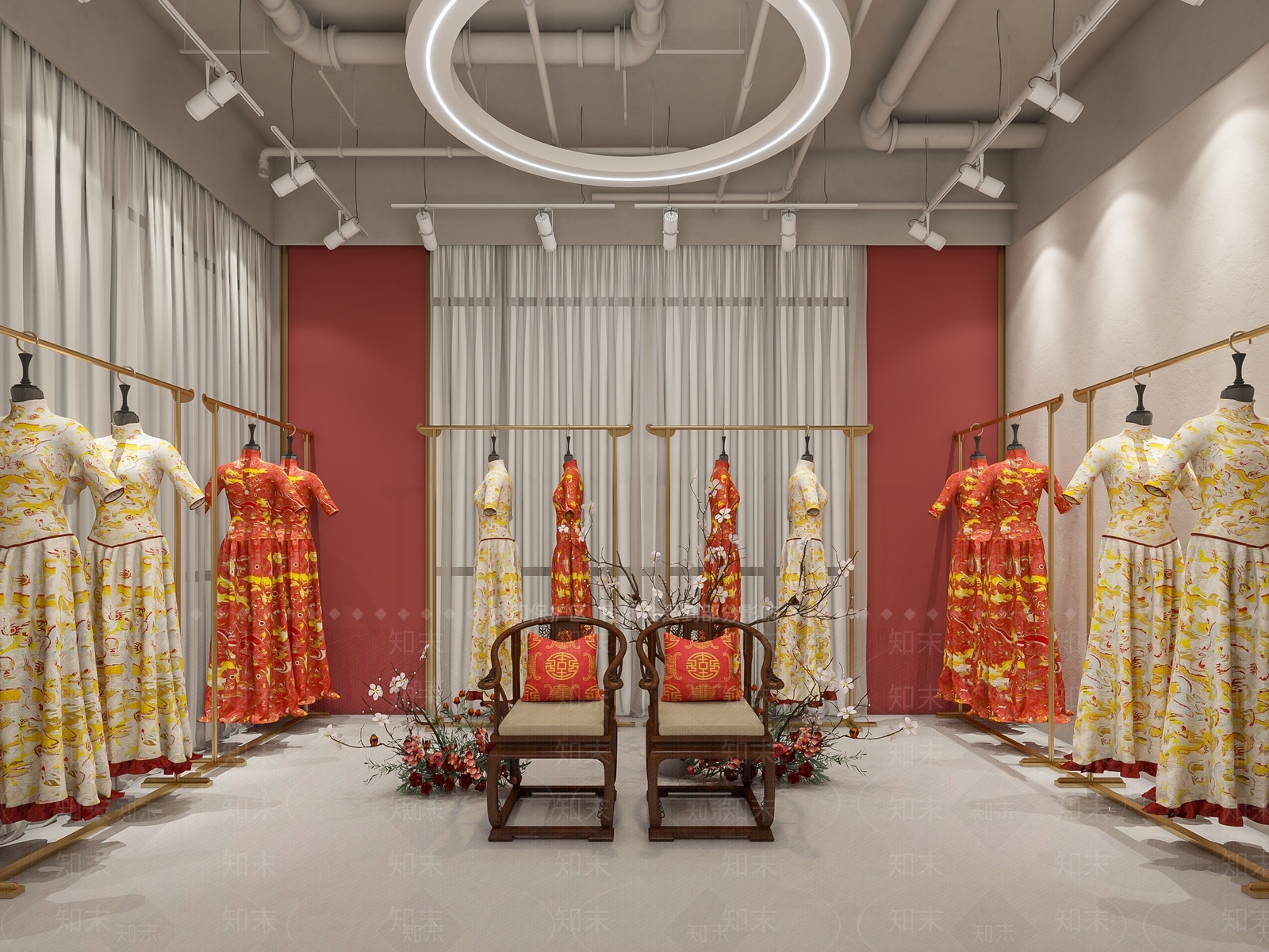 现代婚纱店3D模型下载【ID:1120635781】
