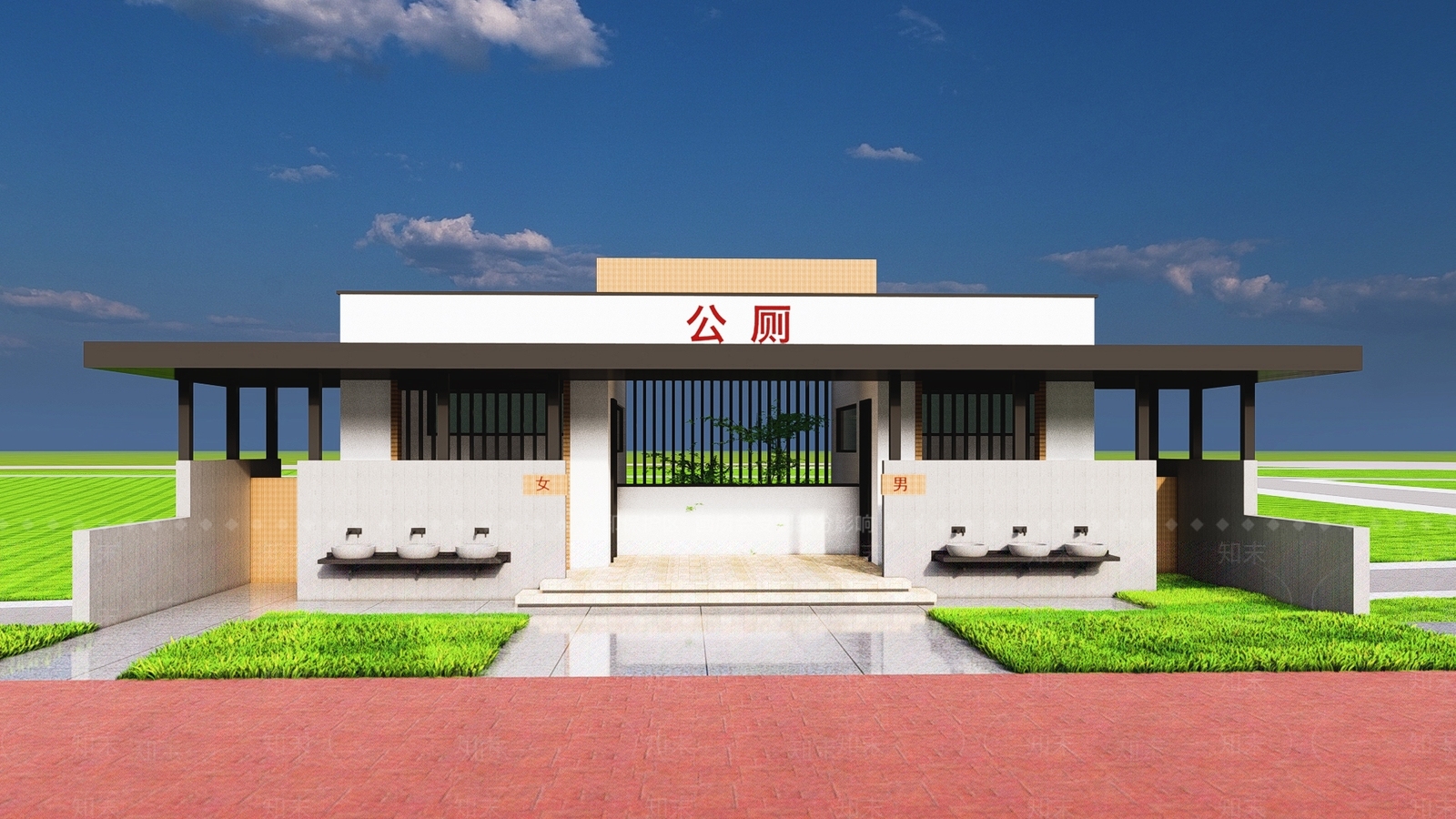 现代公共厕所SU模型下载【ID:1120635267】
