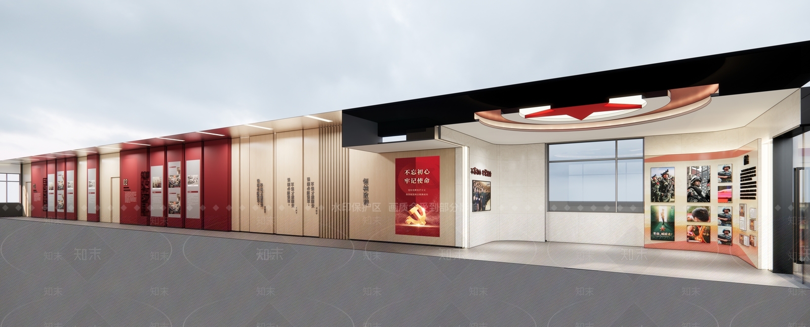 现代党建展厅SU模型下载【ID:1120639902】