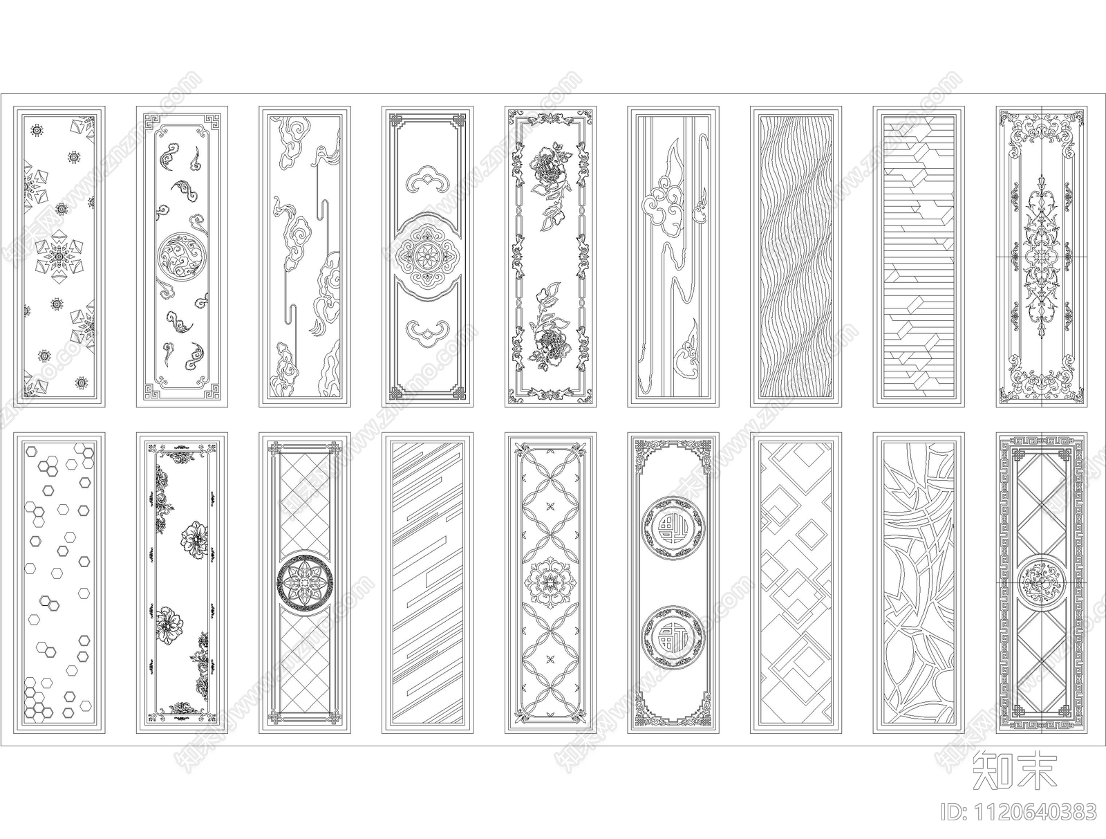 过道走廊水刀拼花图库施工图下载【ID:1120640383】