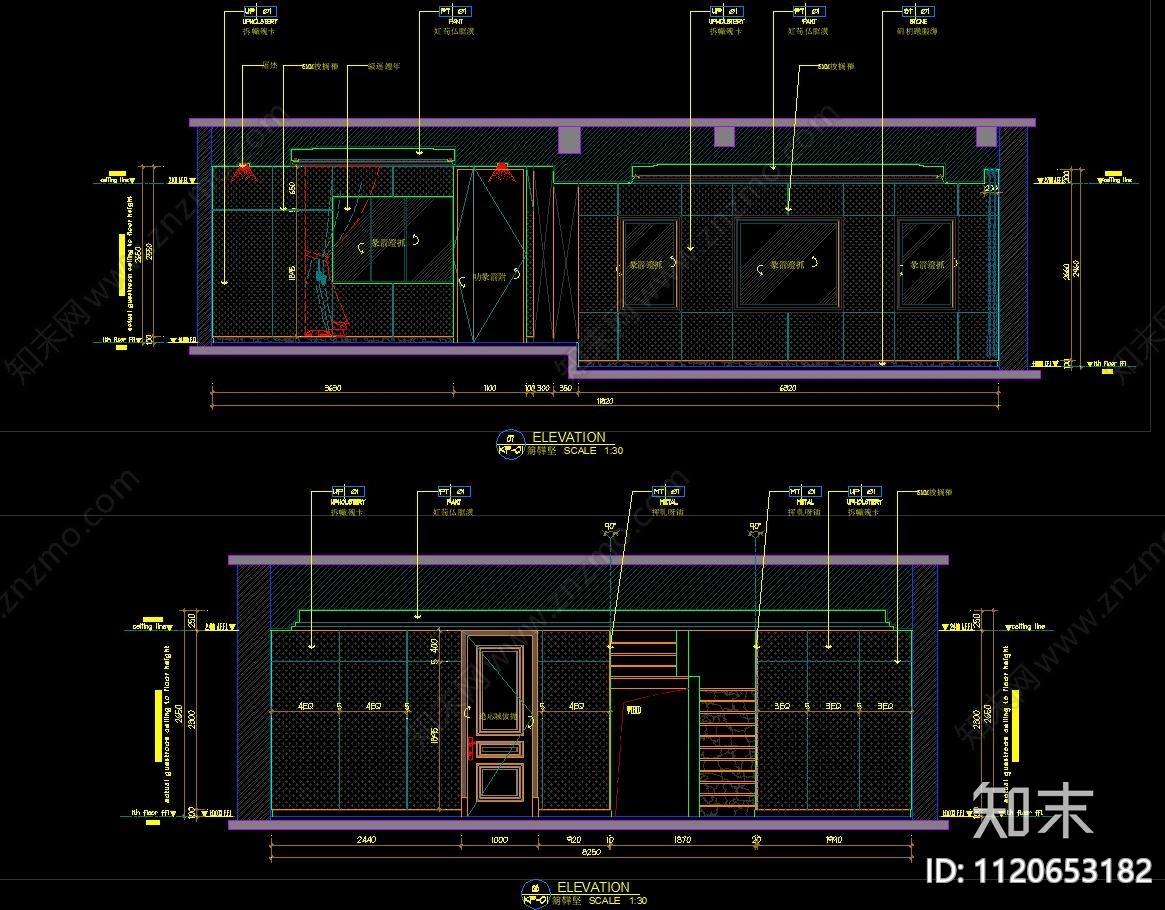 济南别墅建筑室内设计施工图效果图cad施工图下载【ID:1120653182】