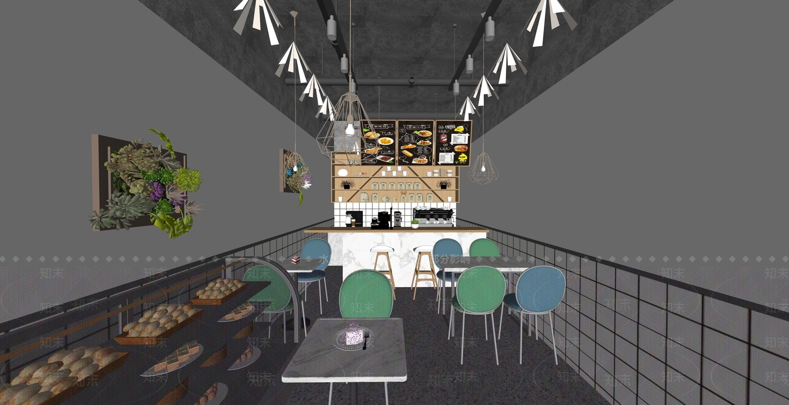 现代快餐店SU模型下载【ID:1120670891】
