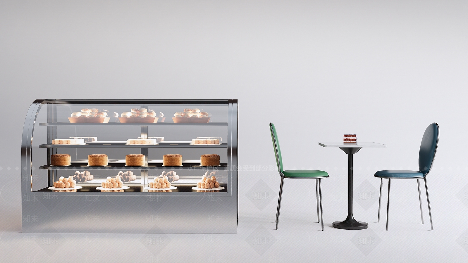 现代面包展柜SU模型下载【ID:1121114960】