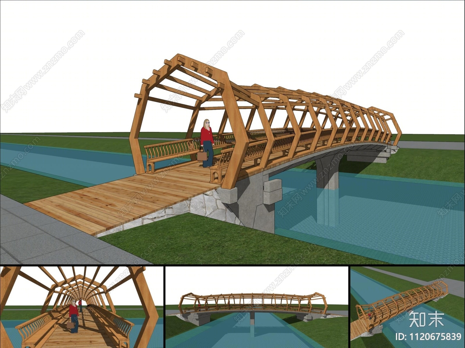 现代网红景观桥SU模型下载【ID:1120675839】