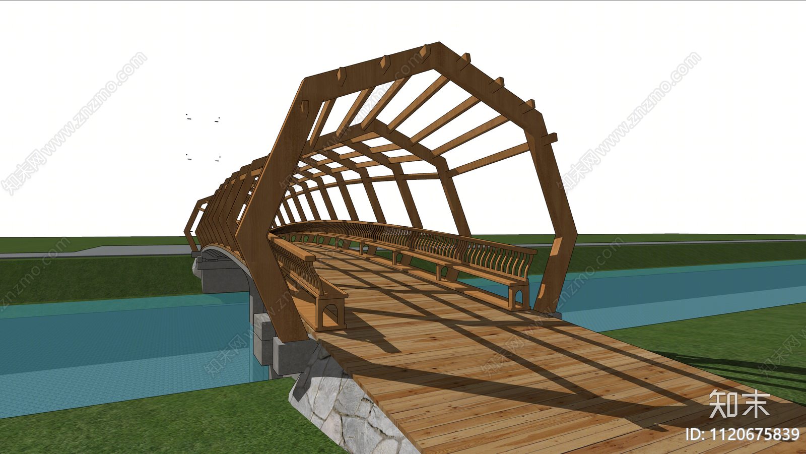 现代网红景观桥SU模型下载【ID:1120675839】