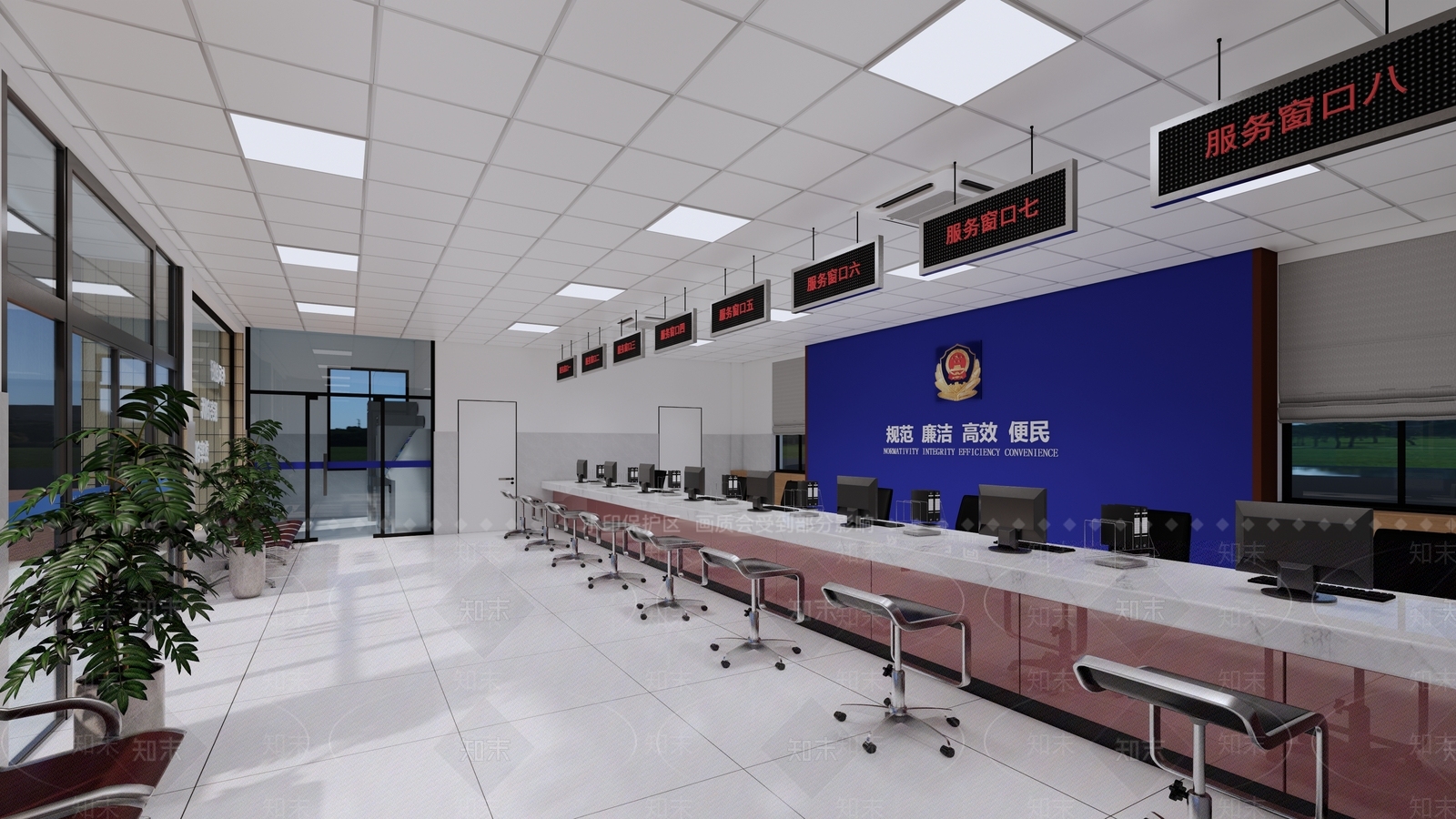 现代办事大厅SU模型下载【ID:1120800339】