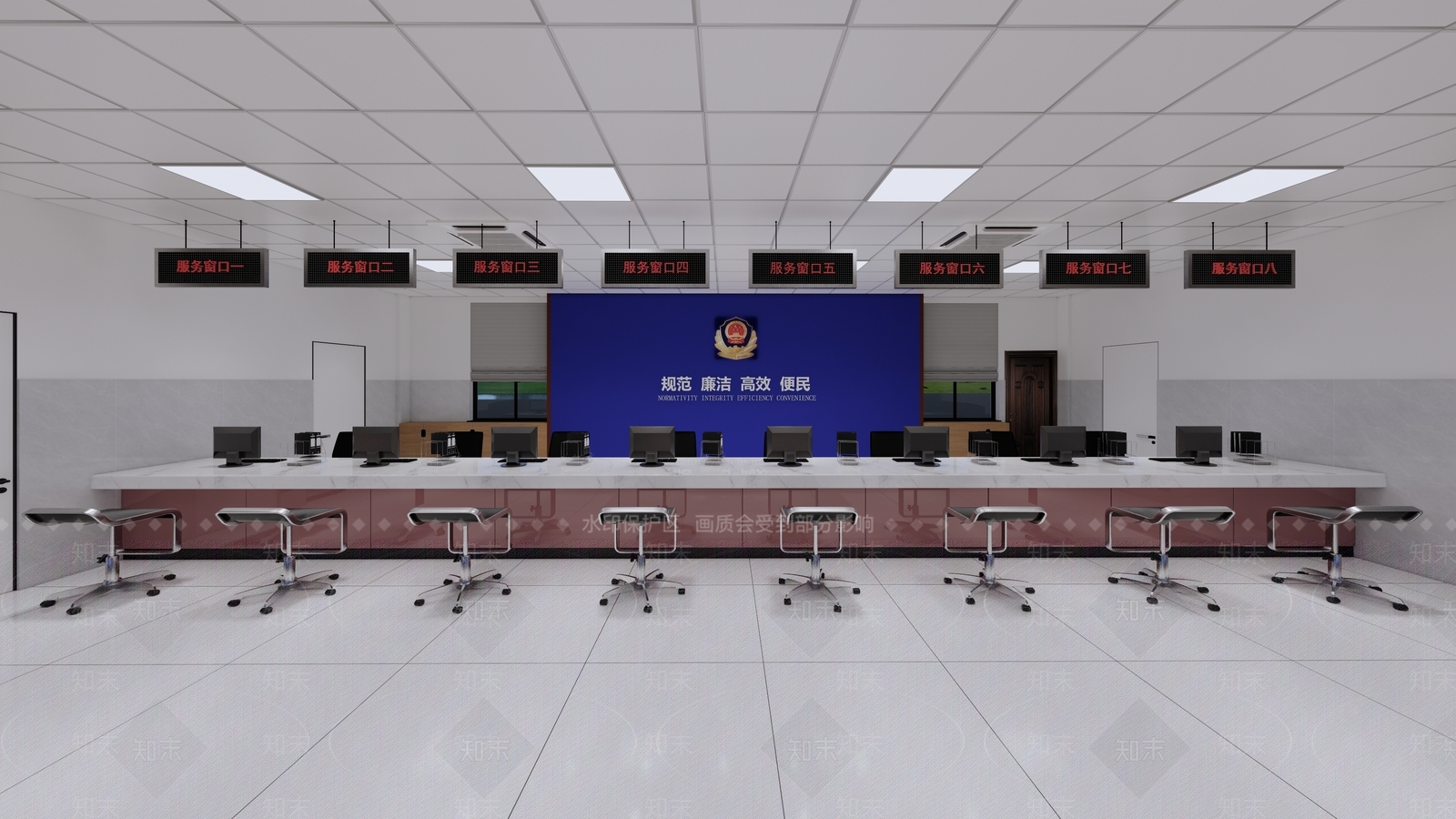 现代办事大厅SU模型下载【ID:1120800339】