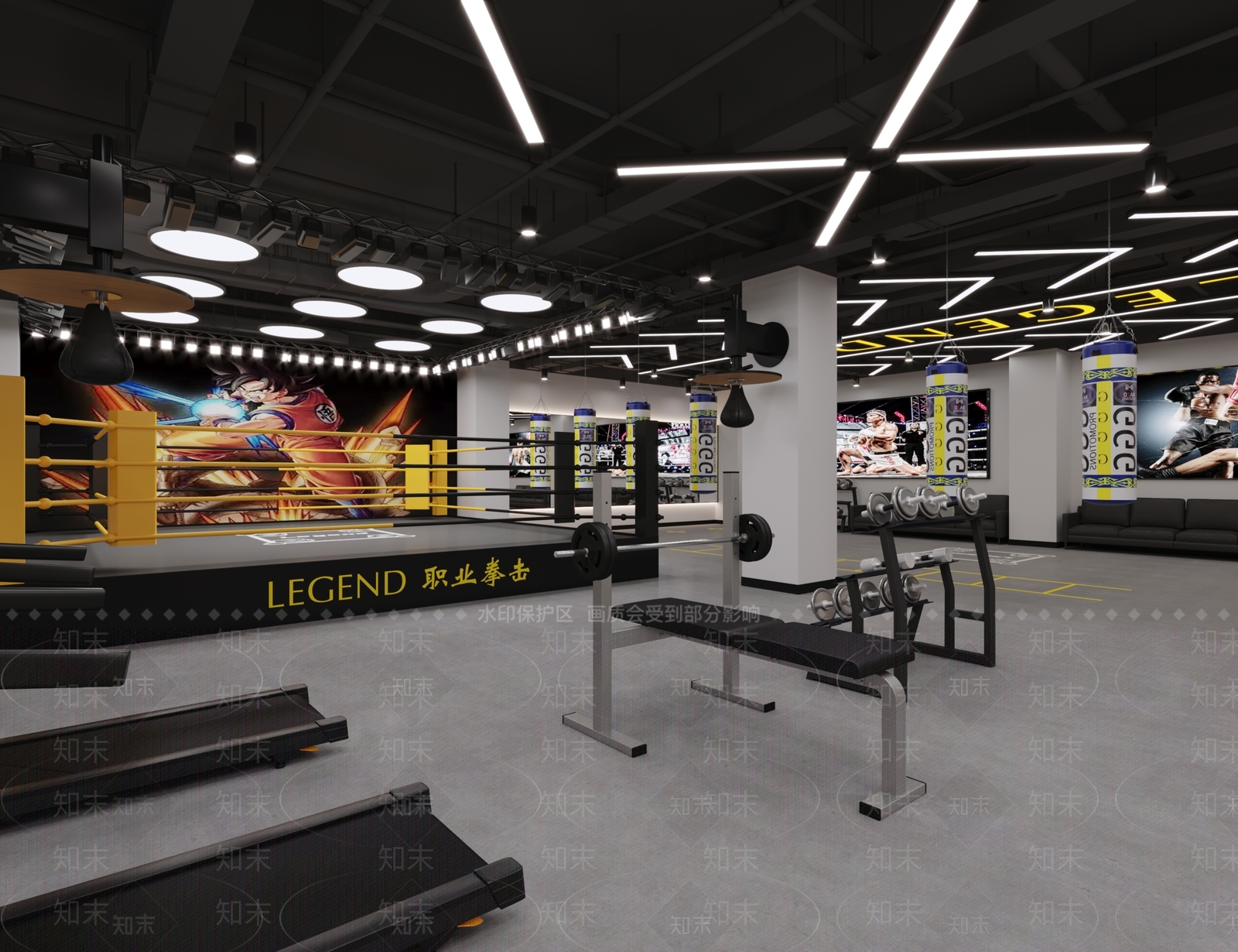 现代健身房3D模型下载【ID:1120680653】