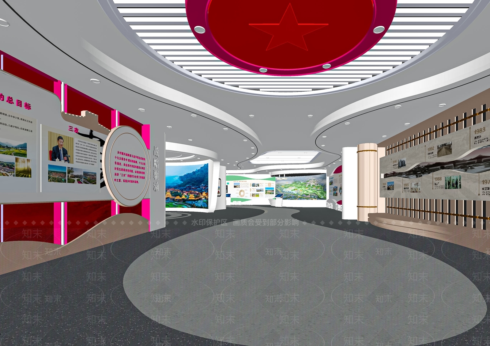 现代党建文化展厅SU模型下载【ID:1120680789】