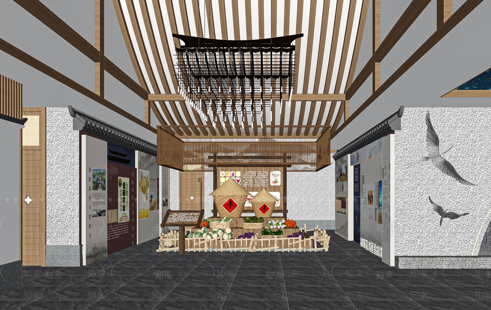 新中式公司展厅SU模型下载【ID:1120684849】