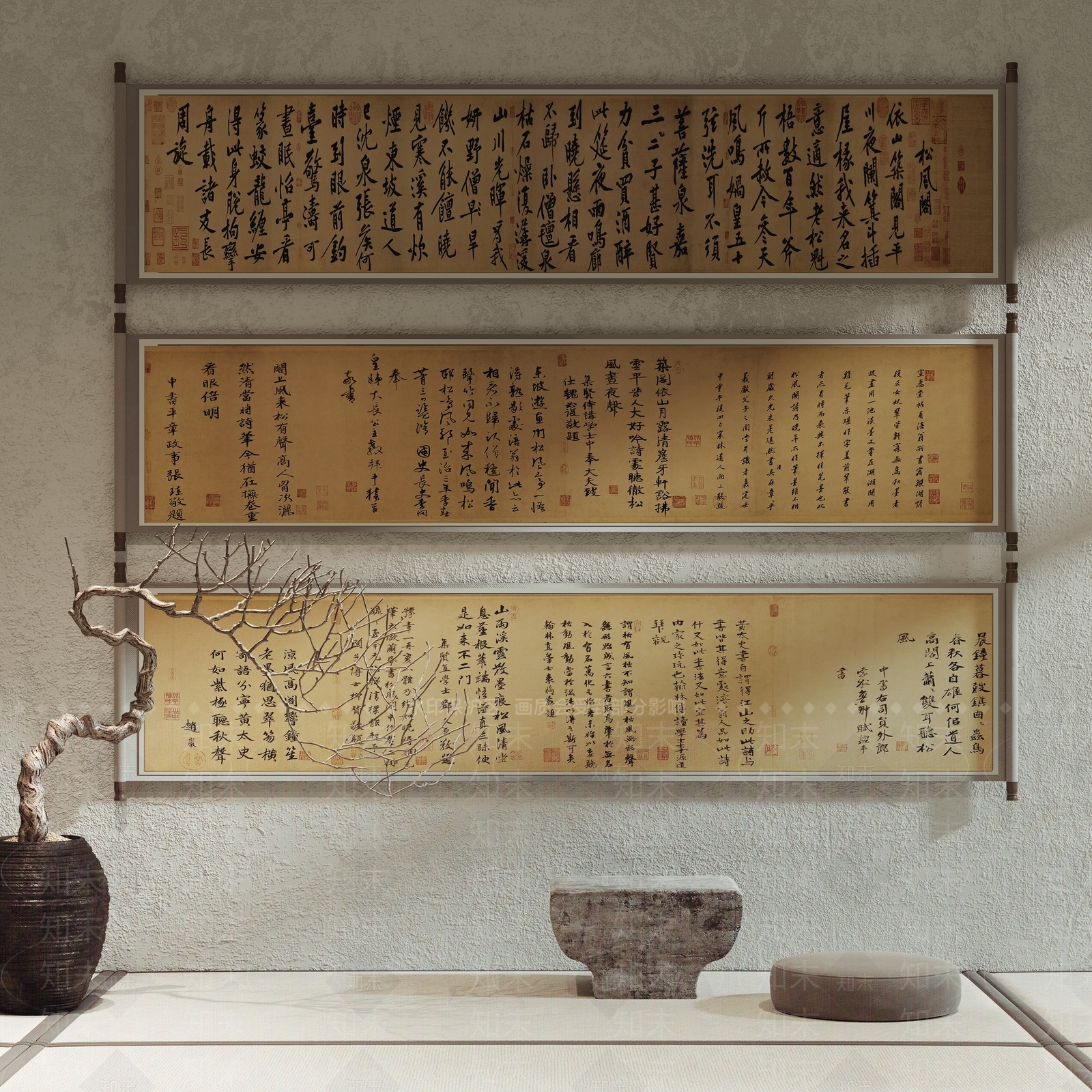 中式字画卷画3D模型下载【ID:1120716458】