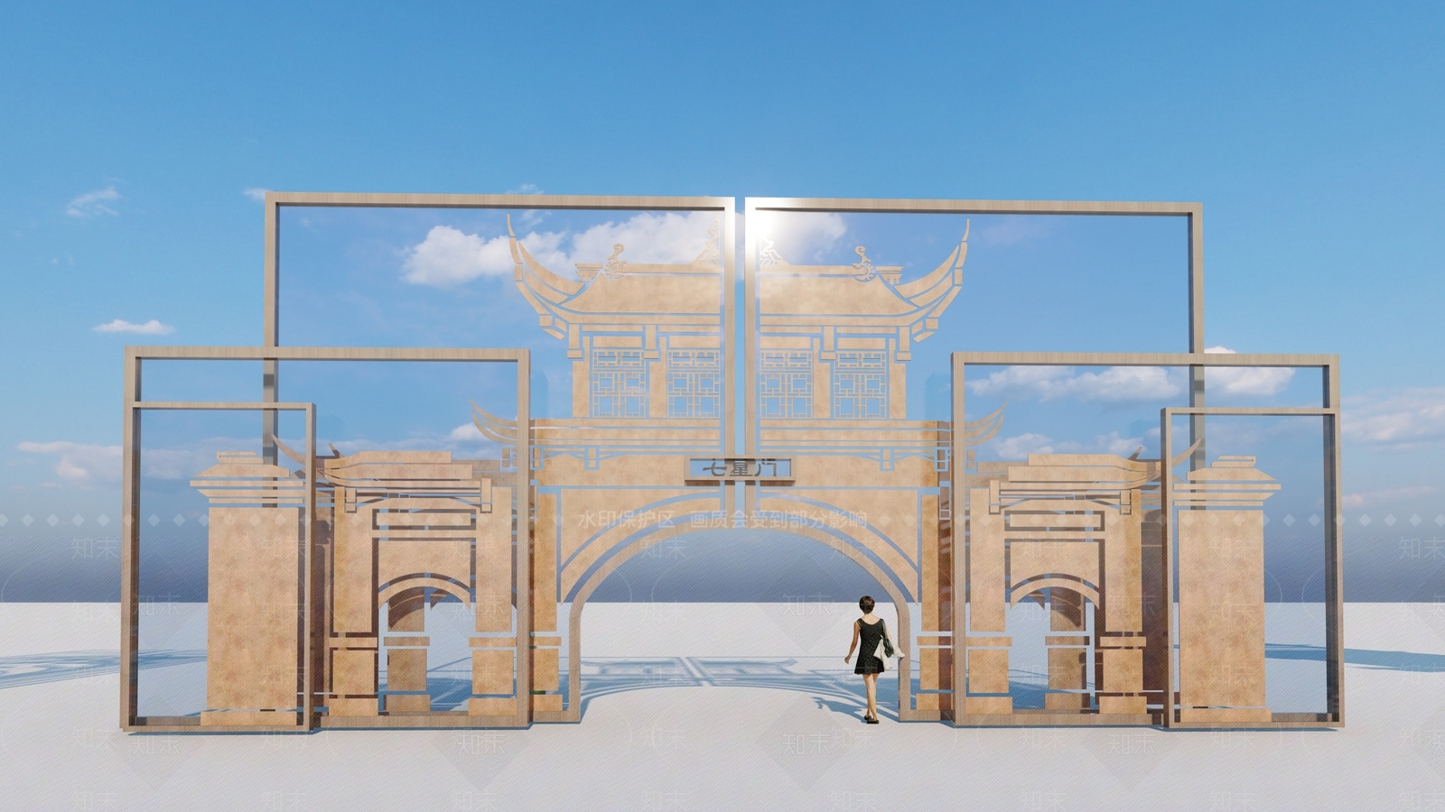 中式景观小建筑SU模型下载【ID:1120701286】