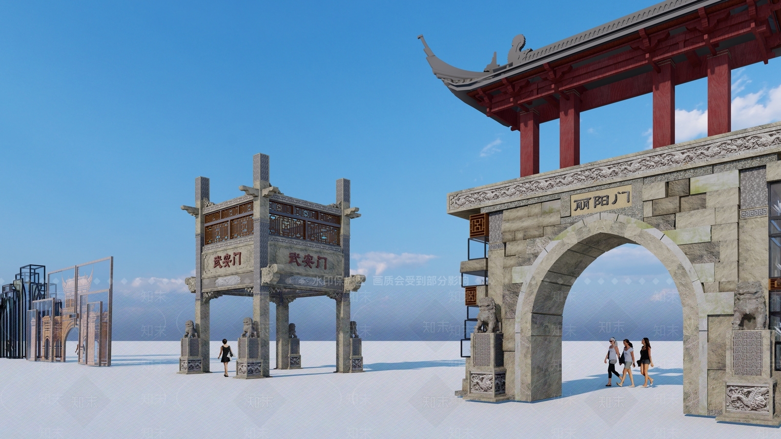 中式景观小建筑SU模型下载【ID:1120701286】