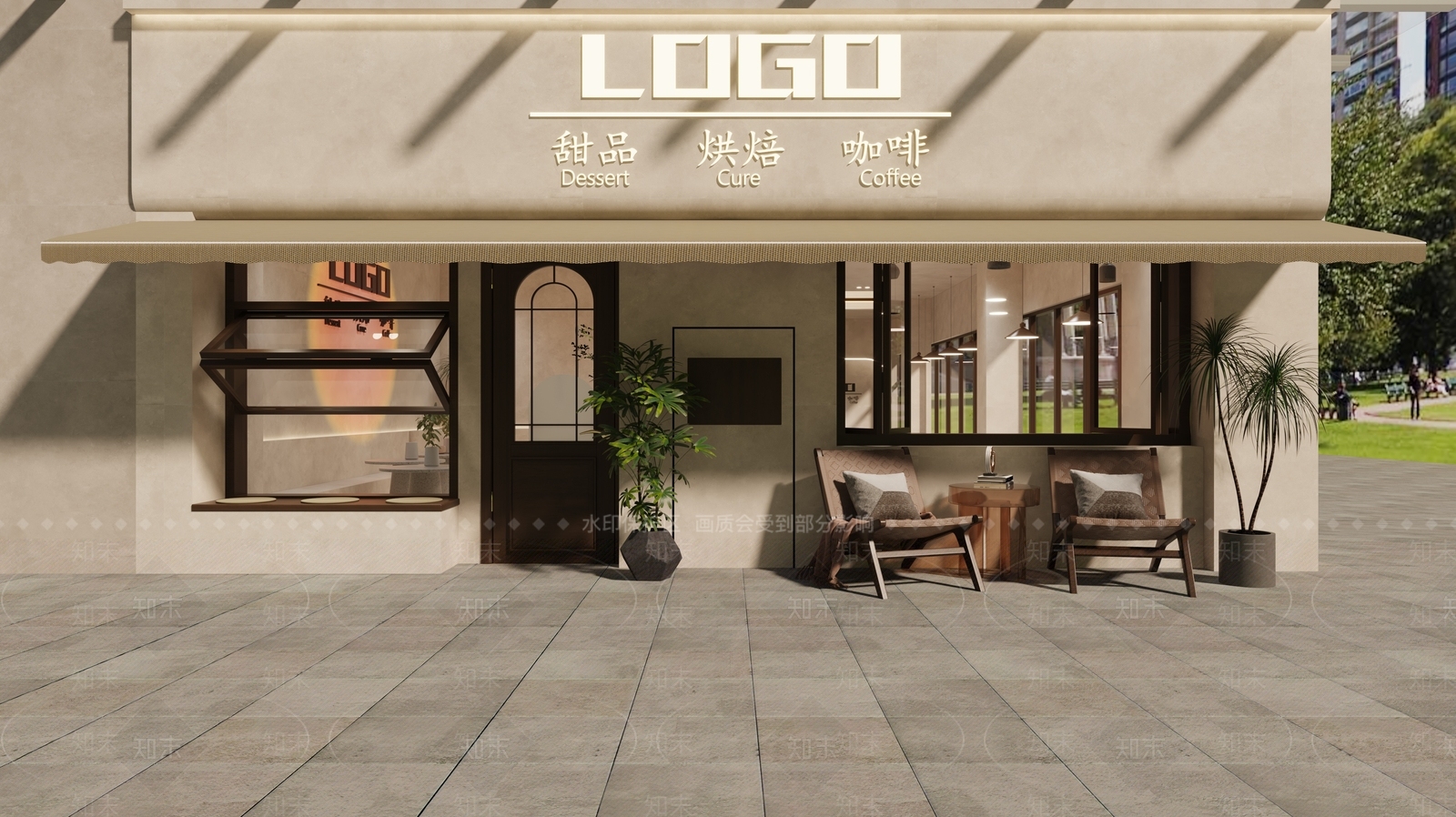 侘寂风甜品店3D模型下载【ID:1120704770】