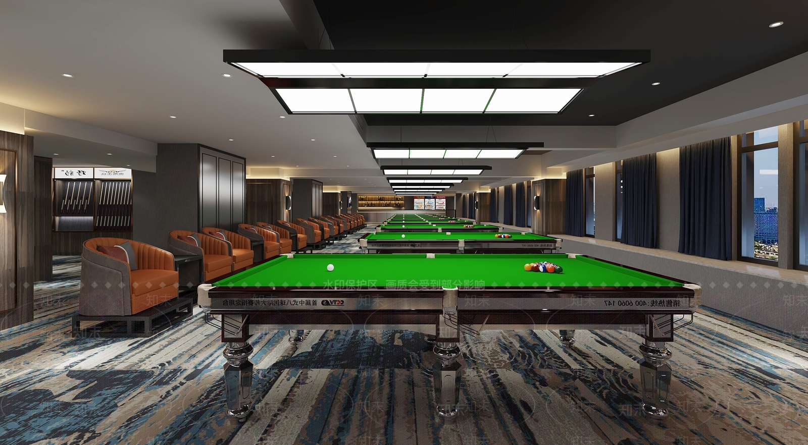 现代台球室3D模型下载【ID:1120712210】