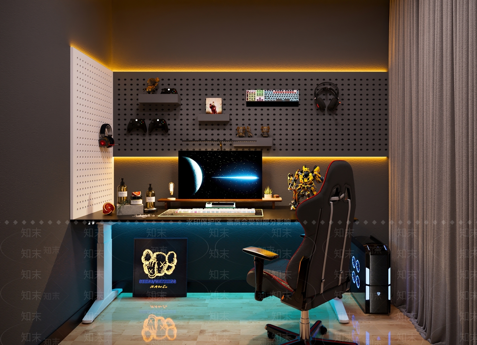 现代电竞房3D模型下载【ID:1120727378】