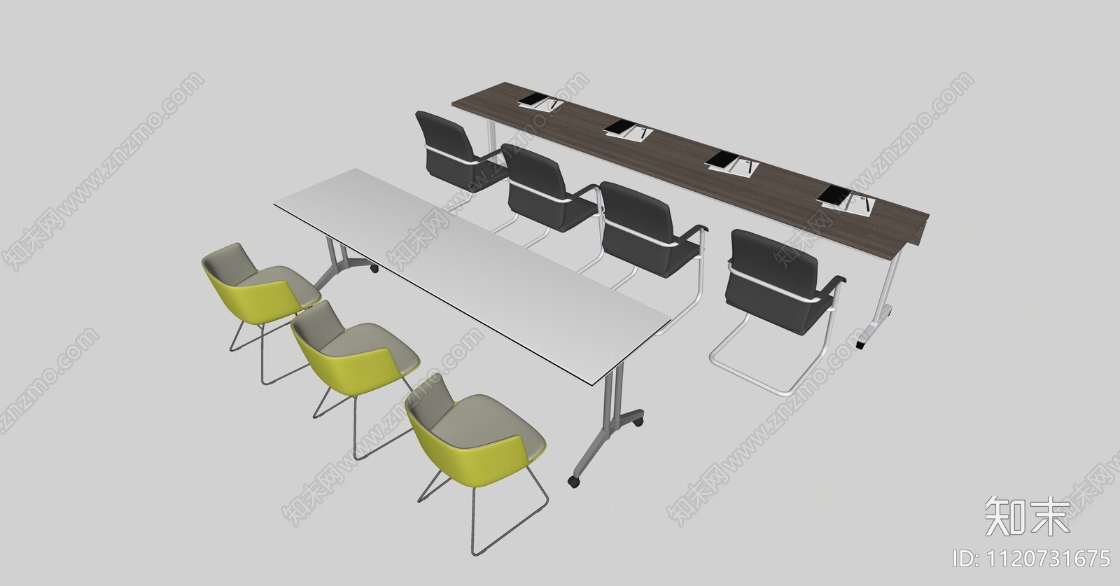 现代报告厅桌椅组合SU模型下载【ID:1120731675】