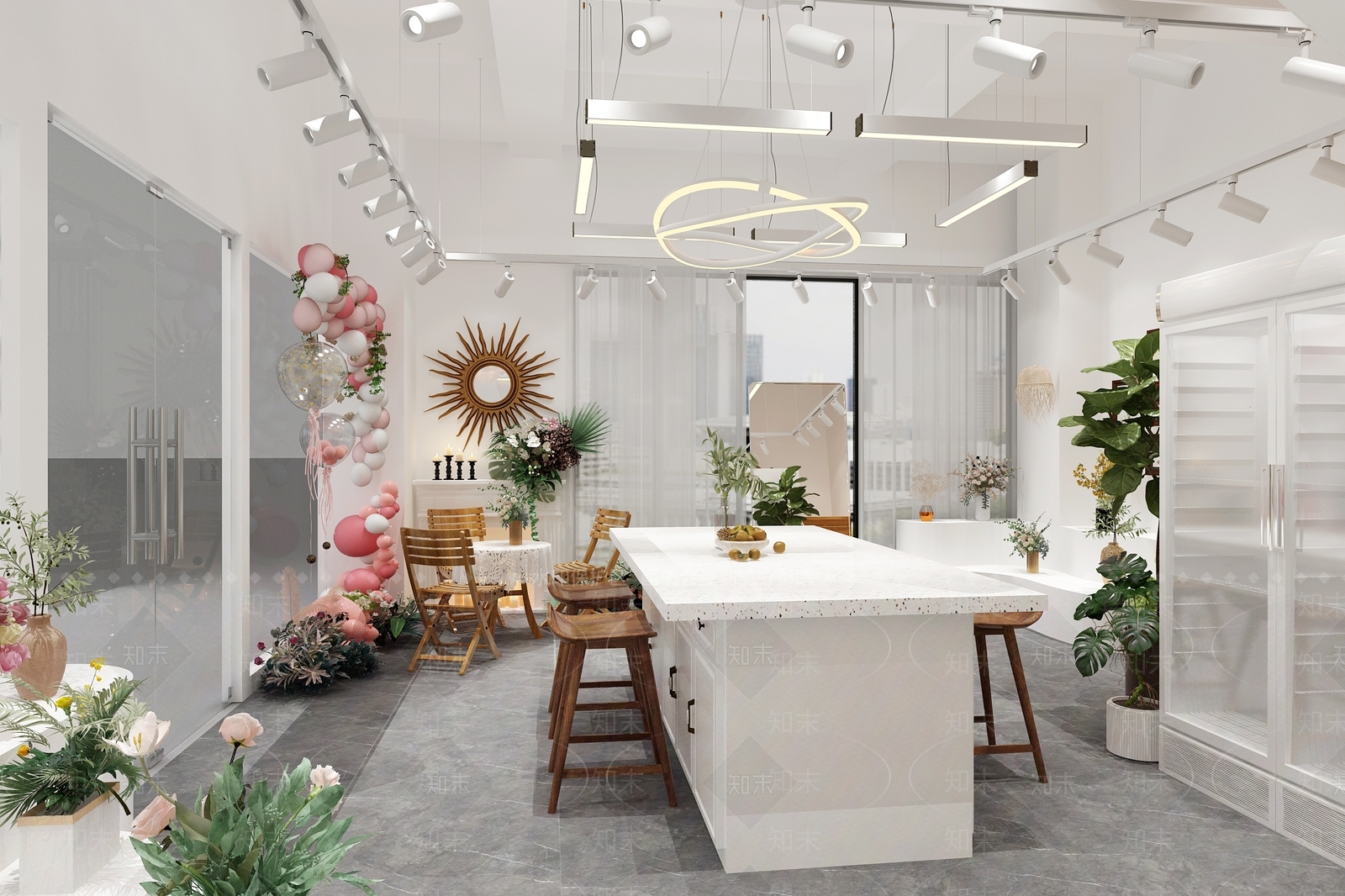 北欧花店3D模型下载【ID:1120743947】