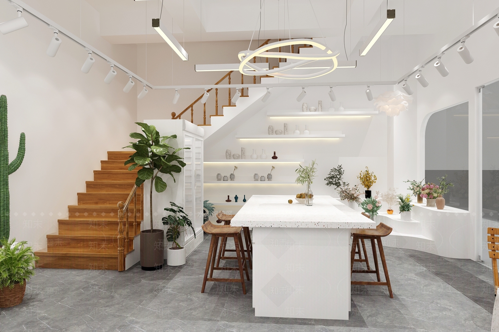 北欧花店3D模型下载【ID:1120743947】