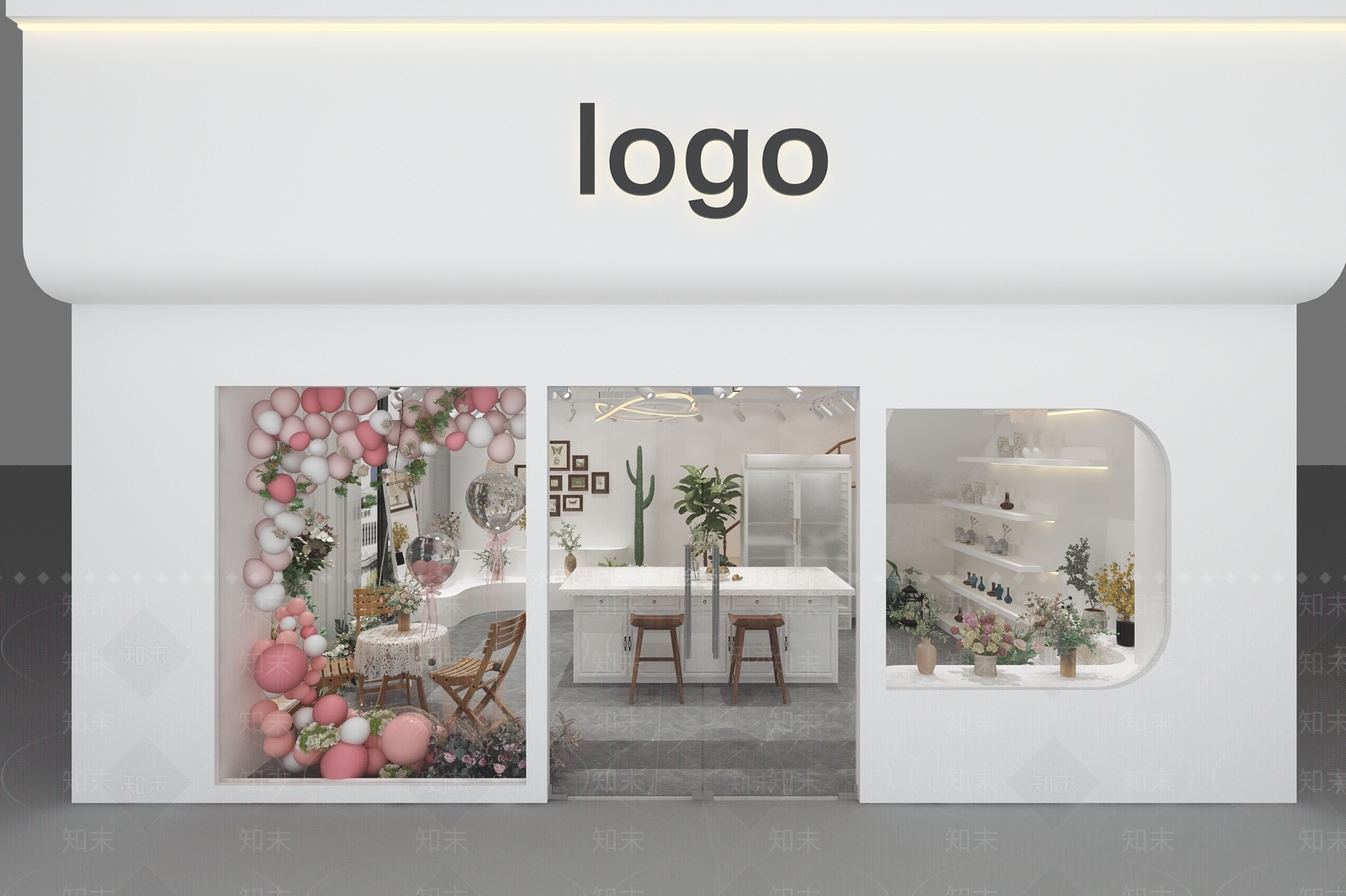 北欧花店3D模型下载【ID:1120743947】