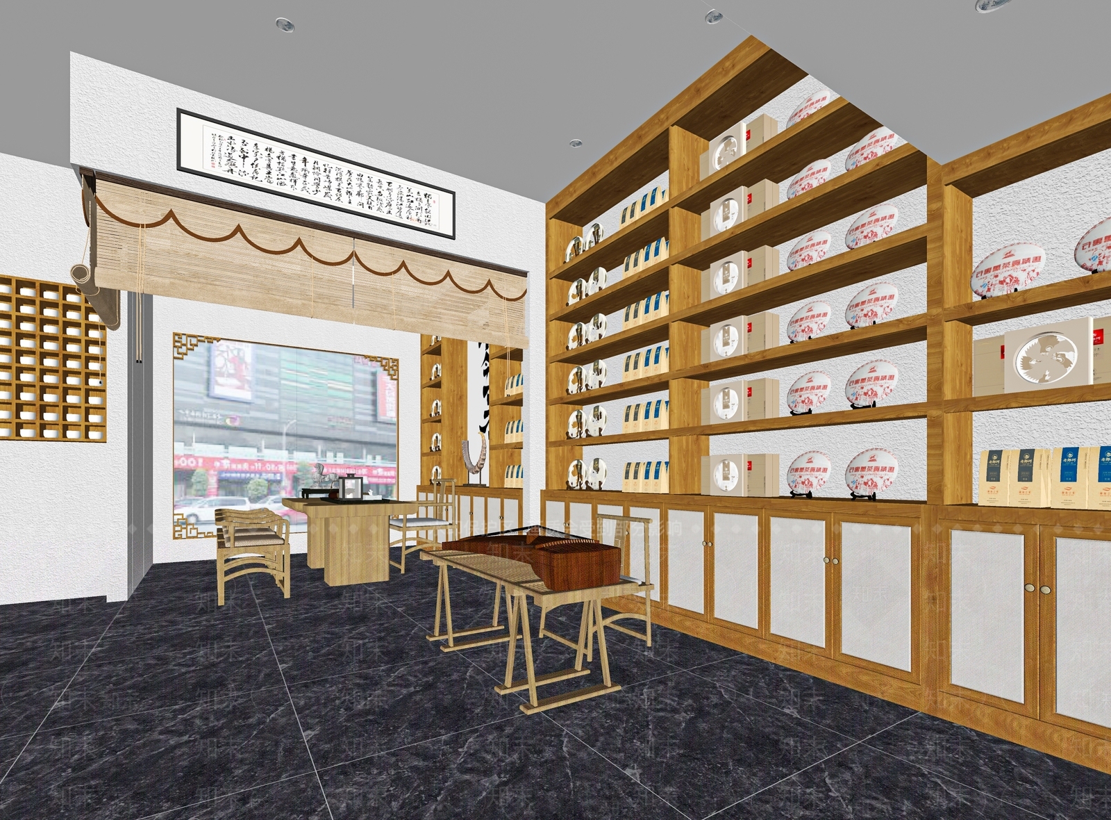 新中式茶叶店SU模型下载【ID:1120753856】