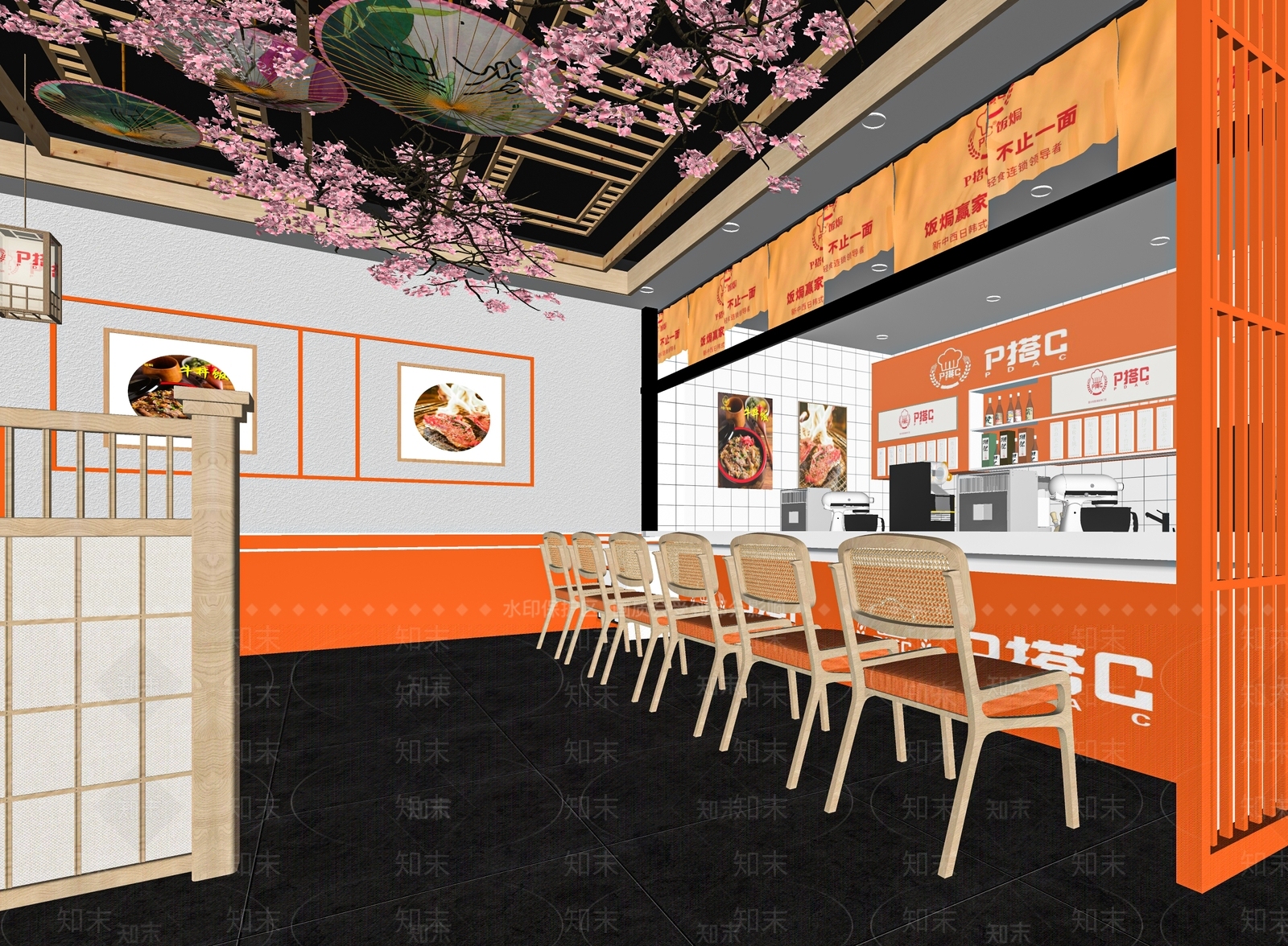 现代快餐店SU模型下载【ID:1120755215】