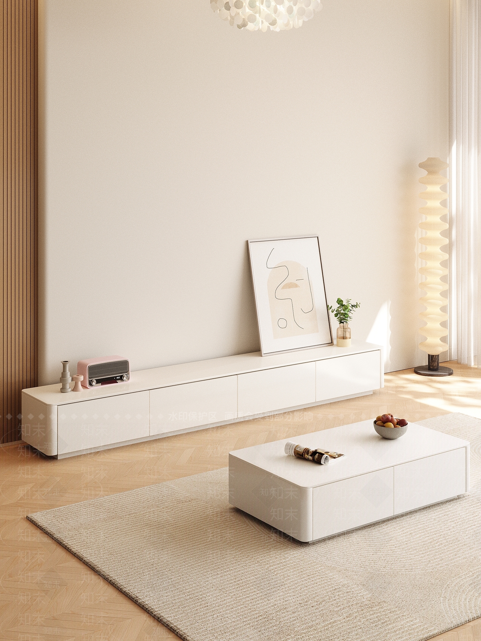 现代茶几电视柜组合3D模型下载【ID:1120761758】